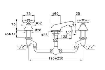 ROMA 3222 - 3 hole washbasin tap by RUBINETTERIE STELLA - view 3